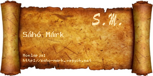 Sáhó Márk névjegykártya