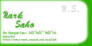 mark saho business card